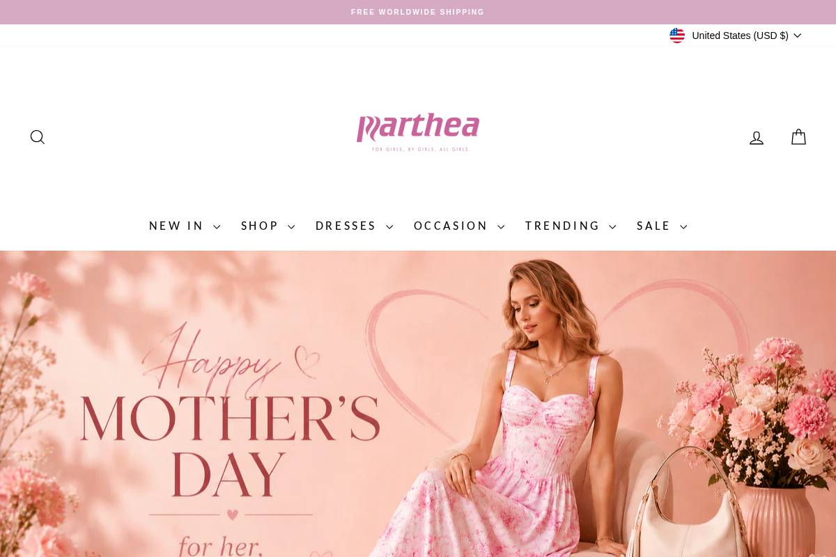 PartheaFashion homepage screenshot