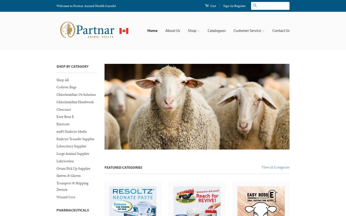 partnaranimalhealth.ca homepage screenshot