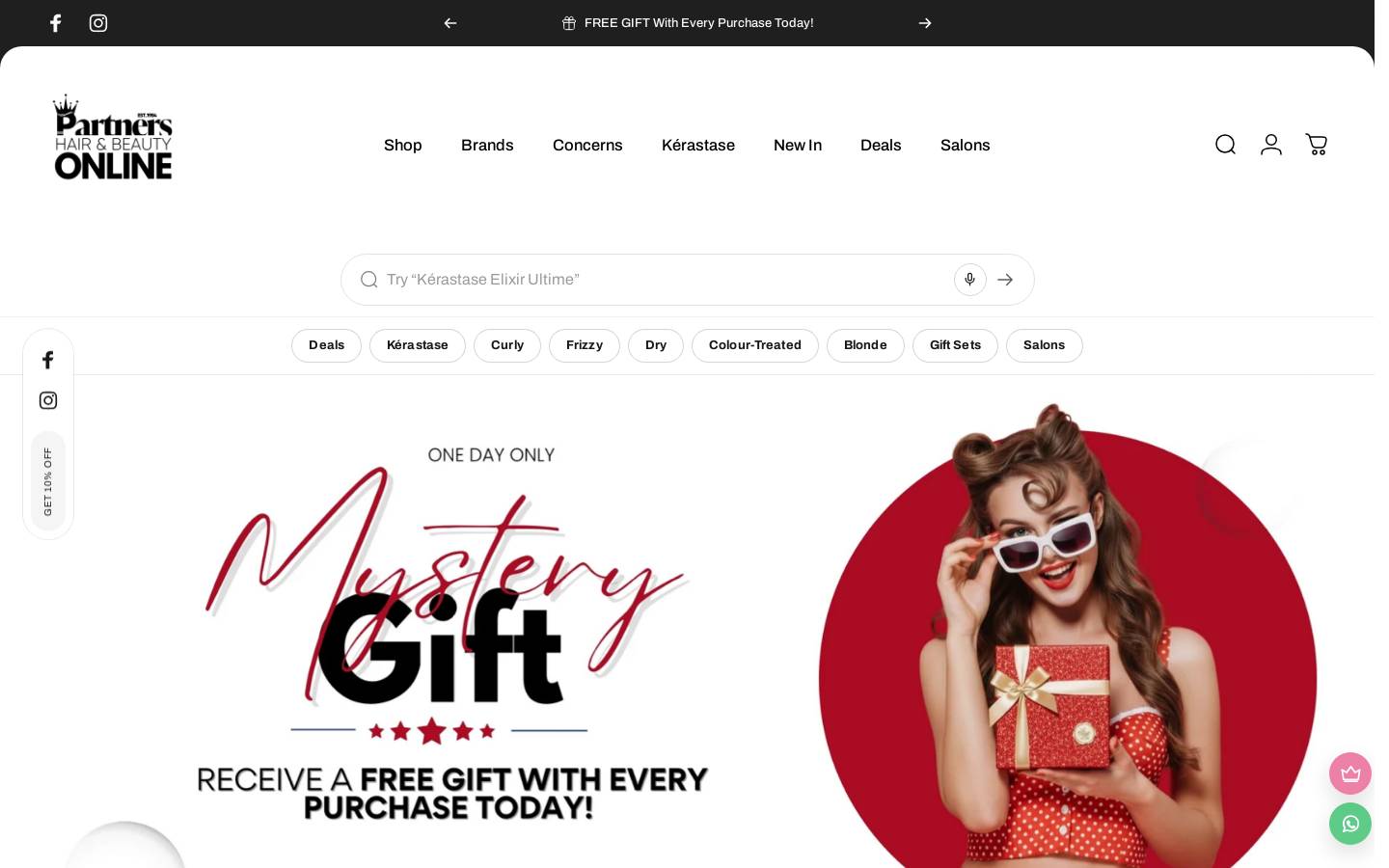 partnershair.co.za homepage screenshot