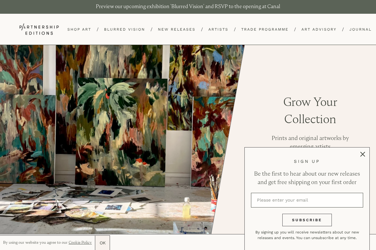 Partnership Editions homepage screenshot