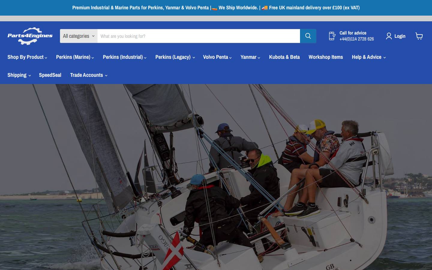 Parts4Engines homepage screenshot