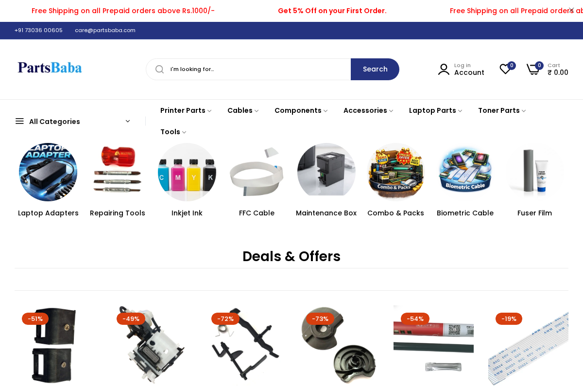 partsbaba.com homepage screenshot