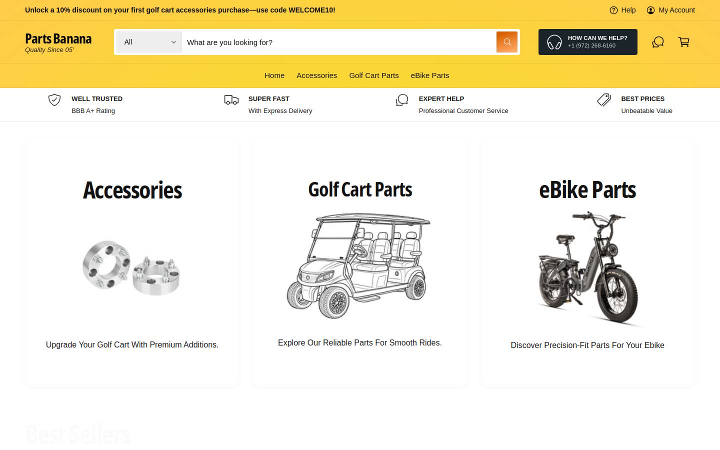 partsbanana.com homepage screenshot