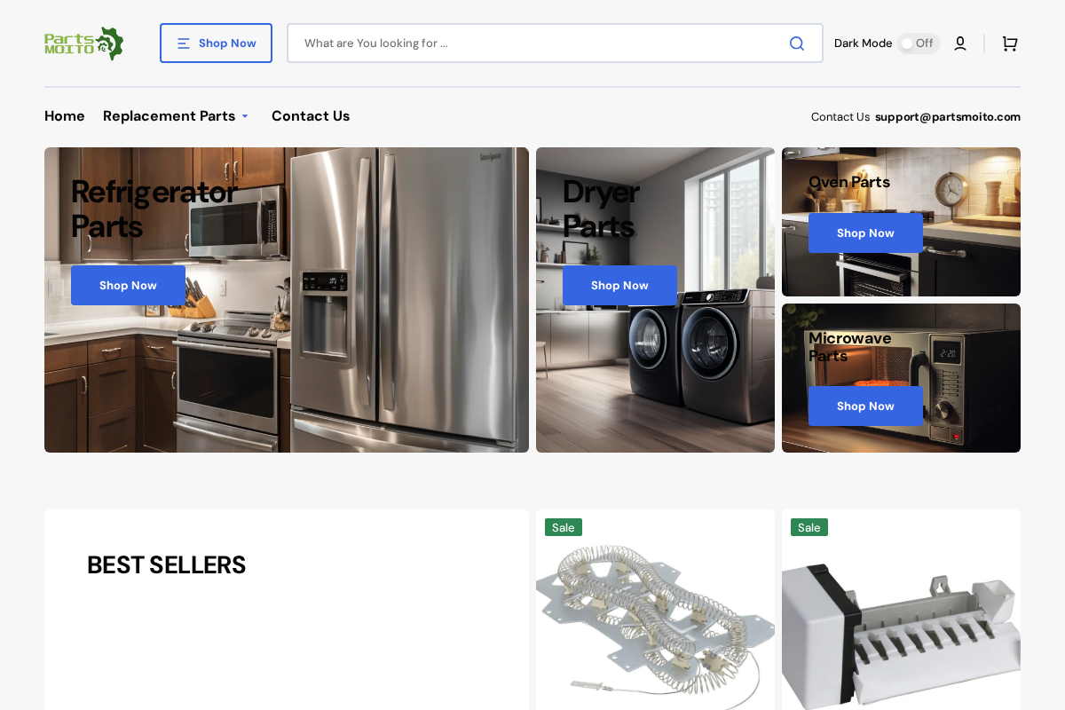 Parts Moito homepage screenshot