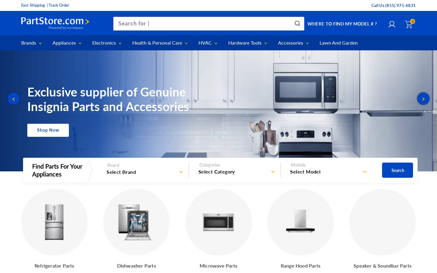 PartStore homepage screenshot