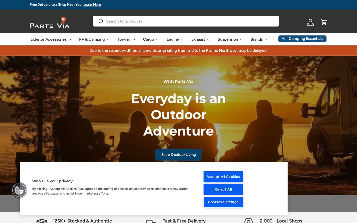 partsvia.com homepage screenshot