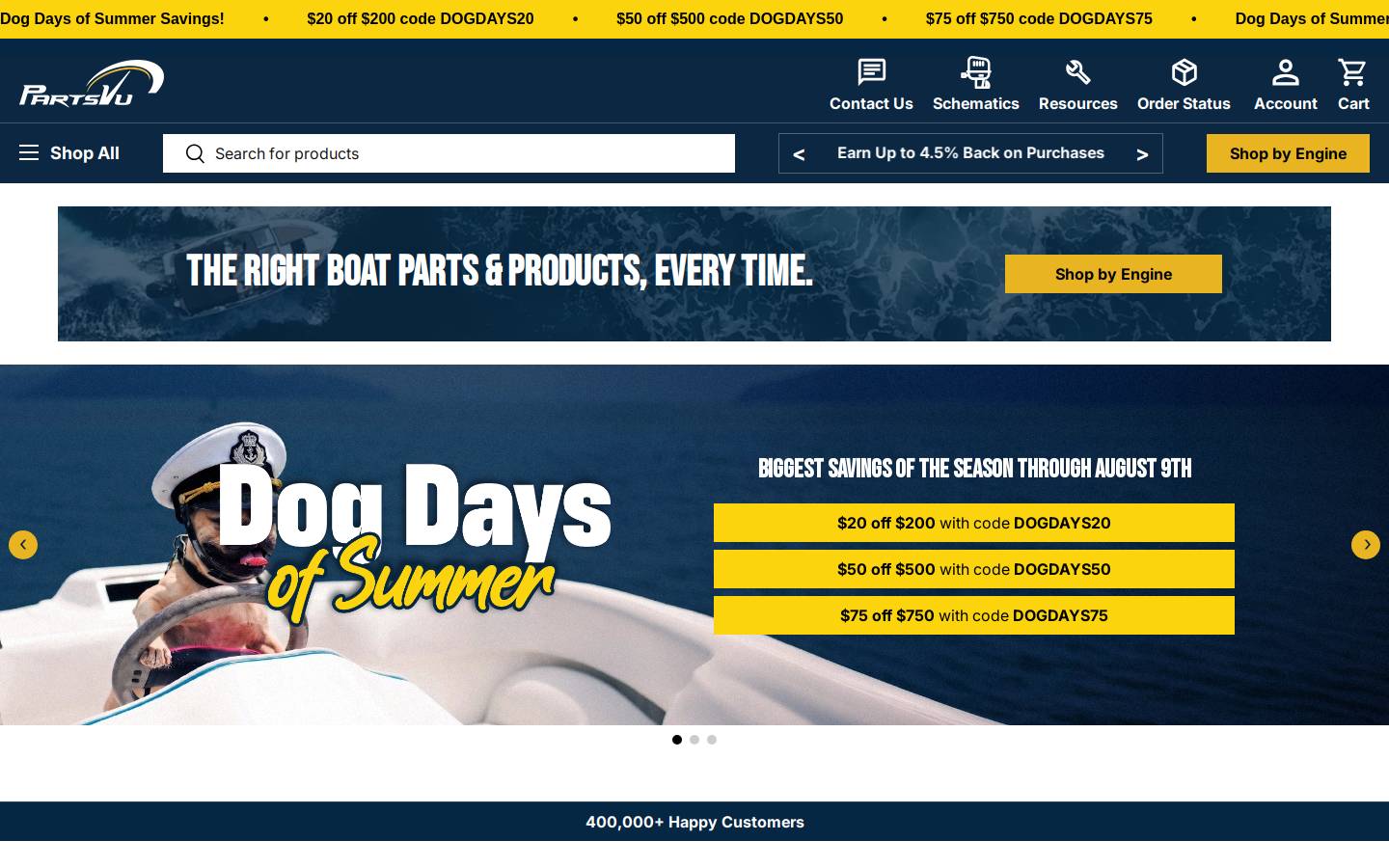 PartsVu homepage screenshot