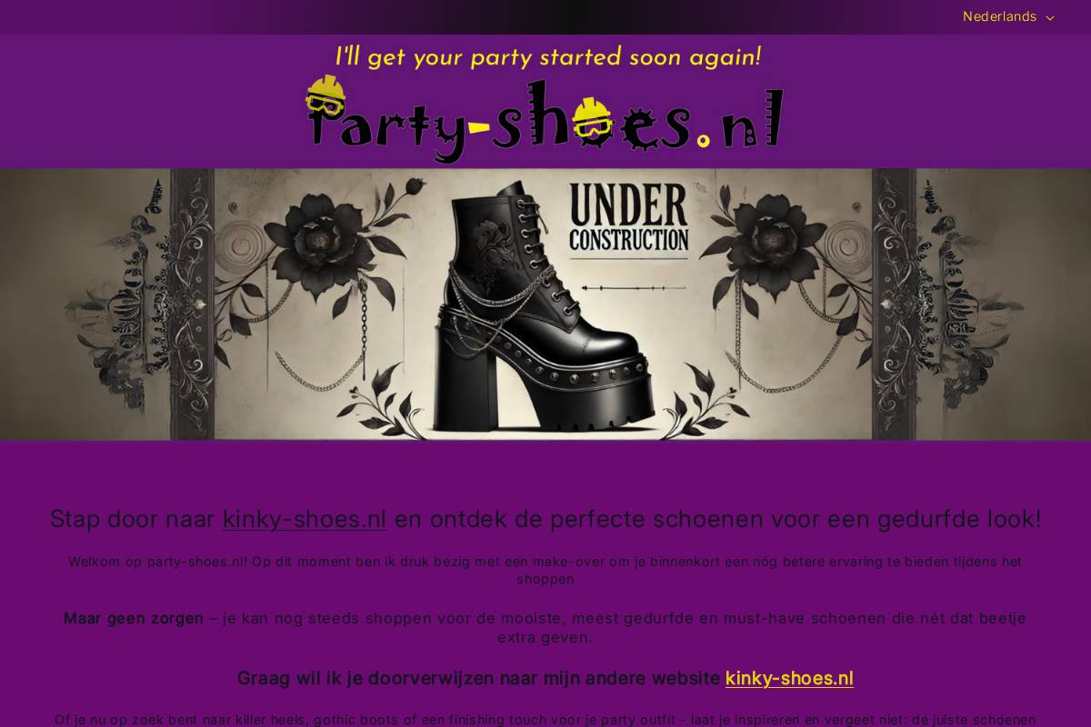 Party-shoes | the party-shoe webshop homepage screenshot