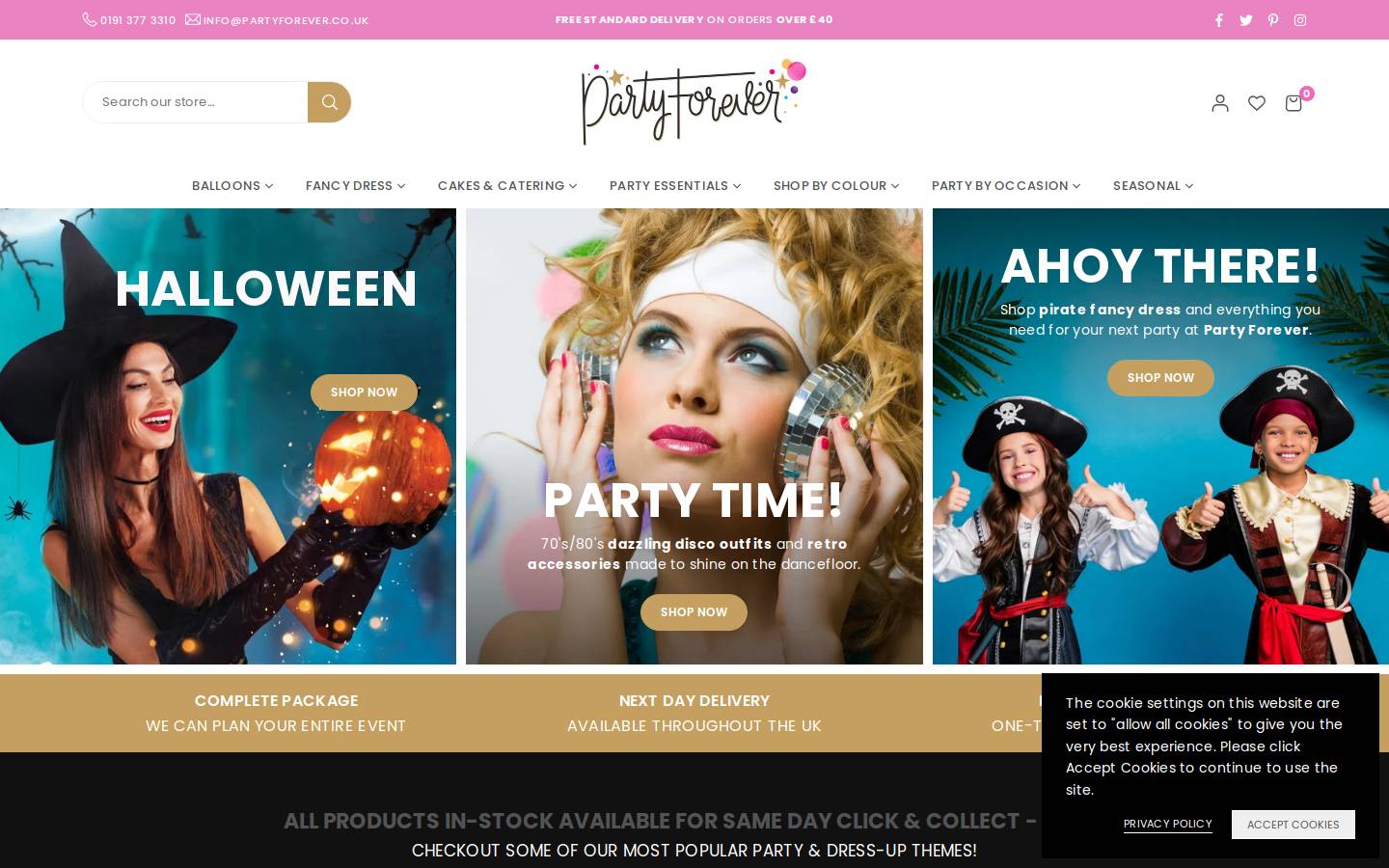 Party Forever homepage screenshot