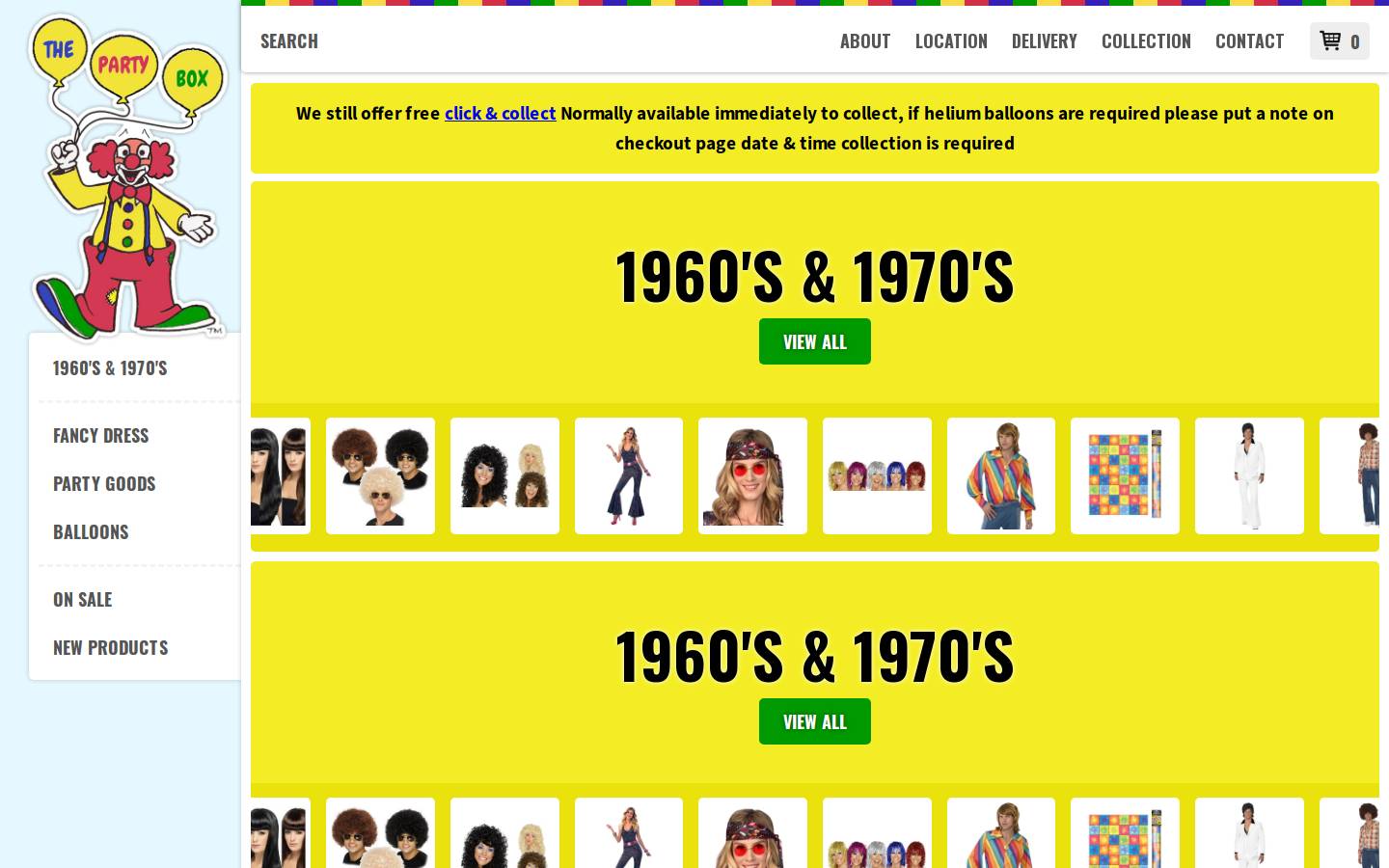 The Party Box homepage screenshot