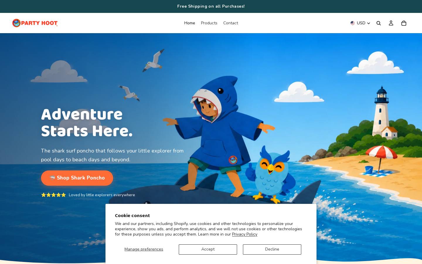 partyhoot.com homepage screenshot