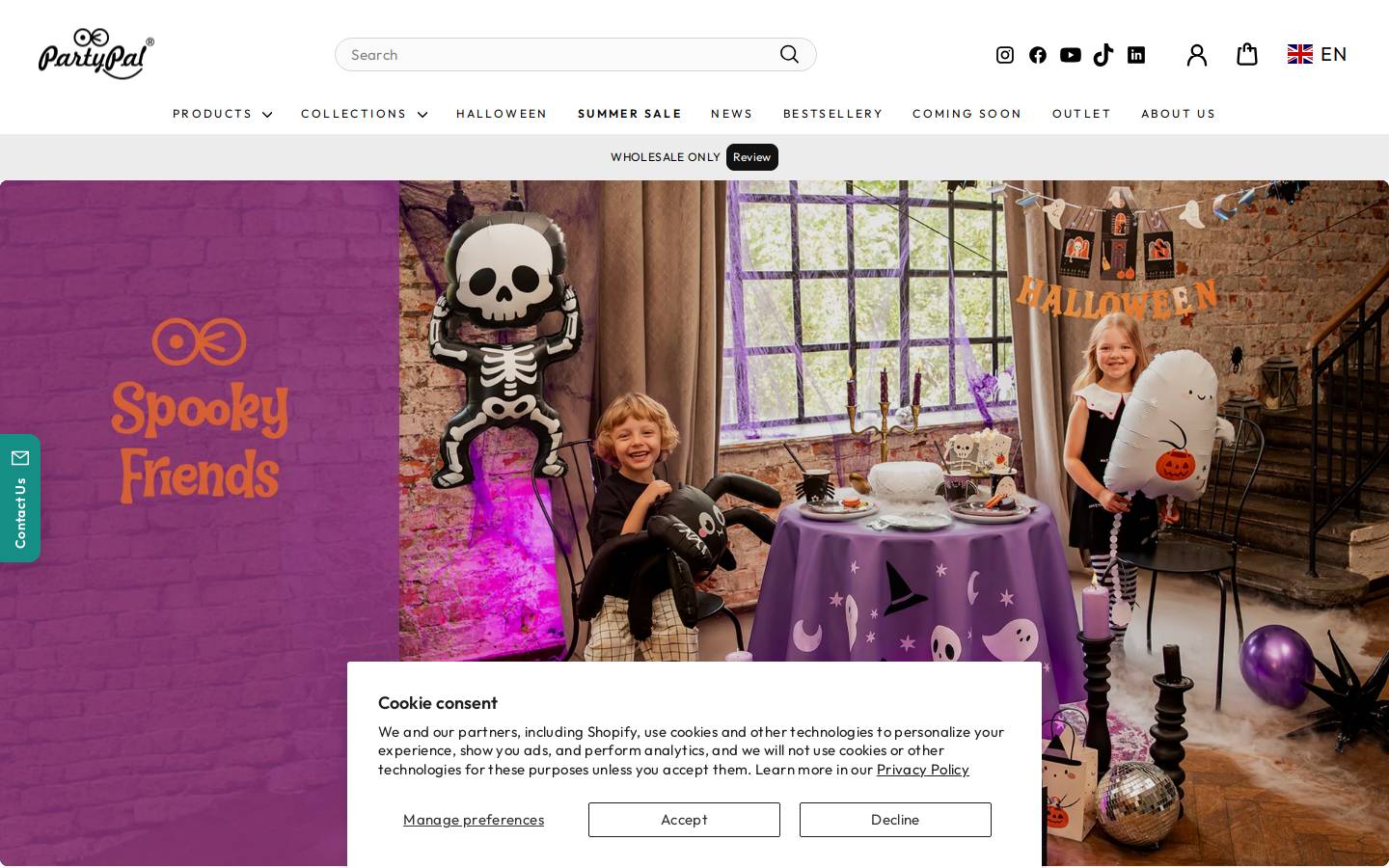 Partypal homepage screenshot