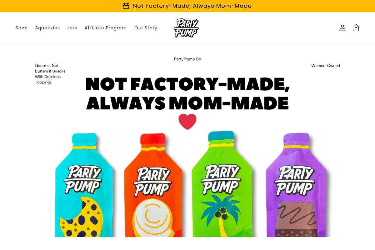 Party Pump Co. homepage screenshot