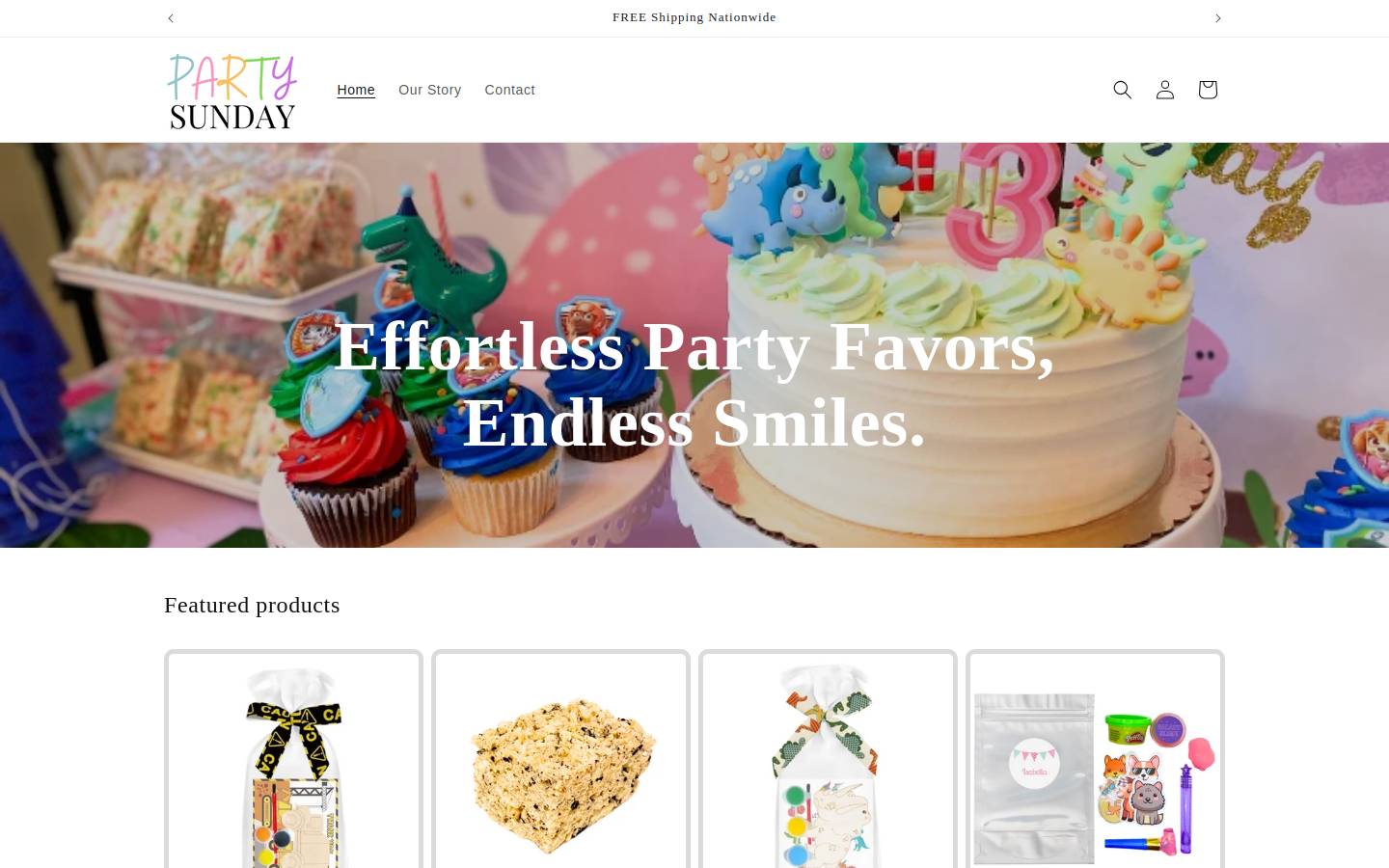 partysunday.com homepage screenshot