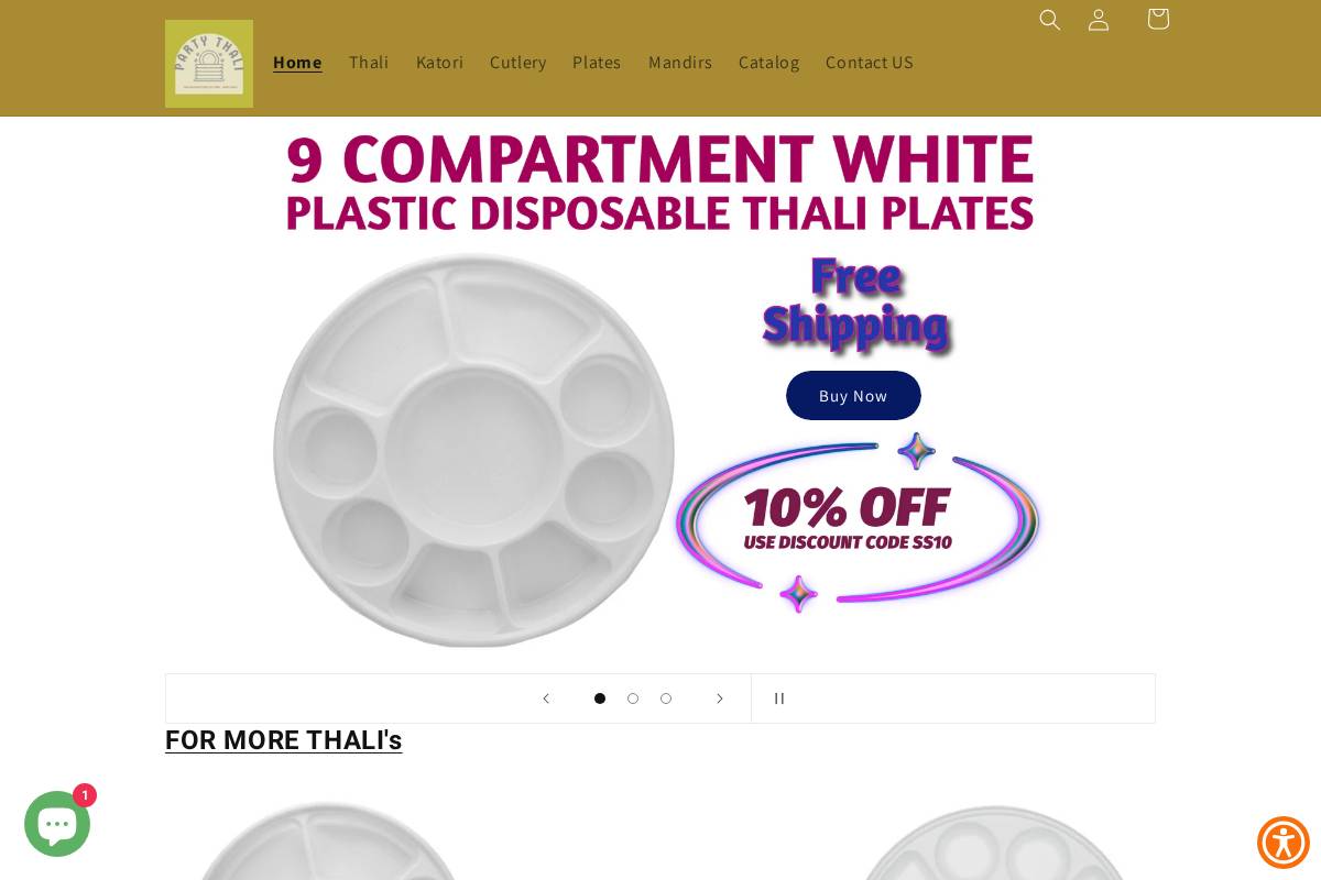 partythali.com homepage screenshot