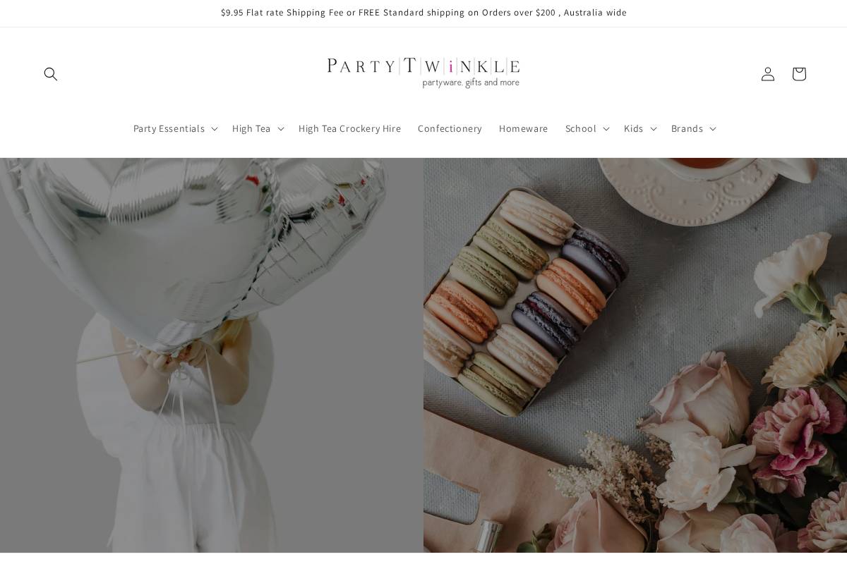 partytwinkle.com.au homepage screenshot