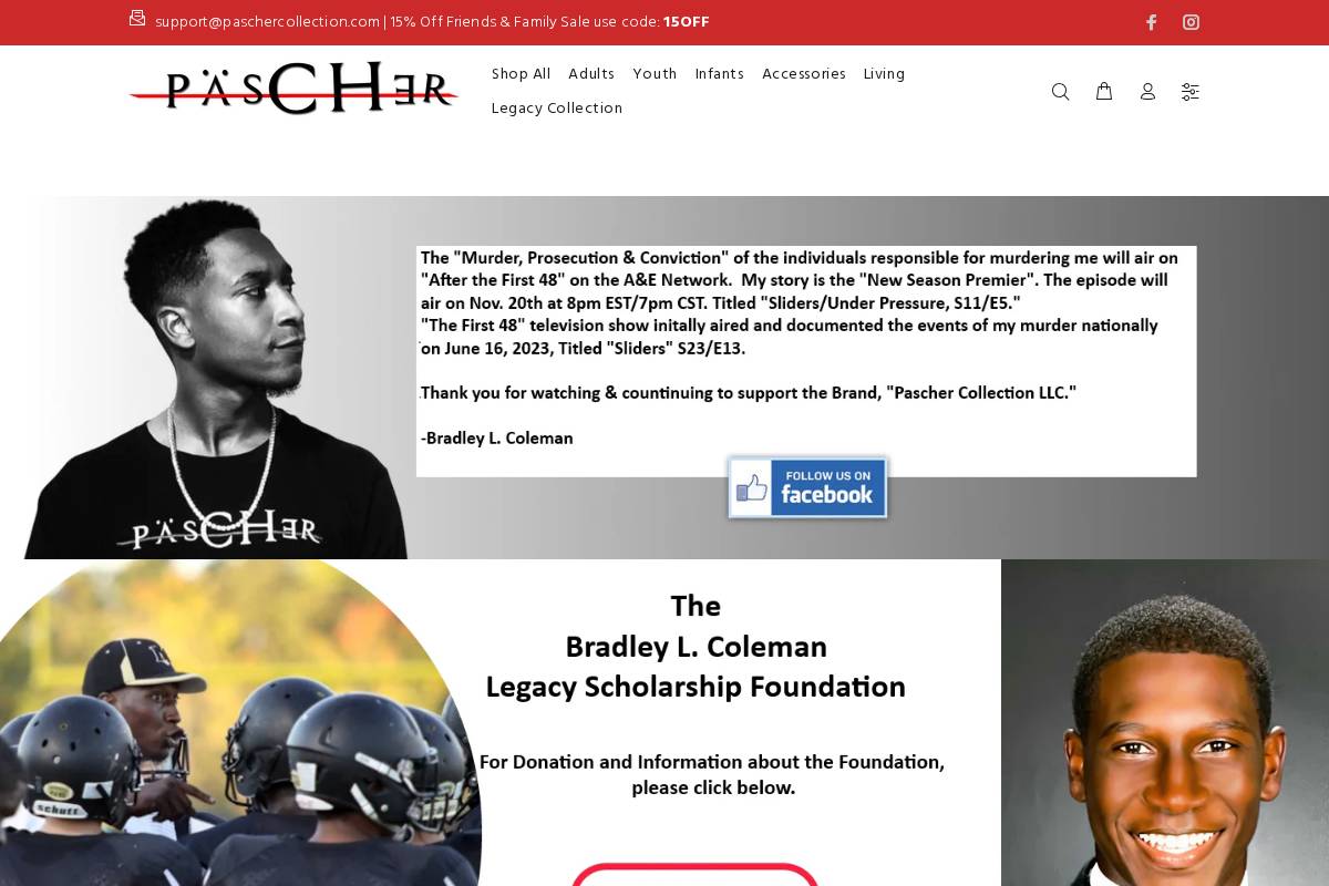 paschercollection.com homepage screenshot