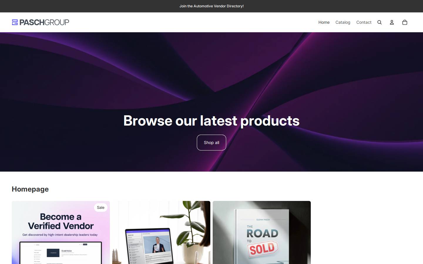paschgroupshop.com homepage screenshot