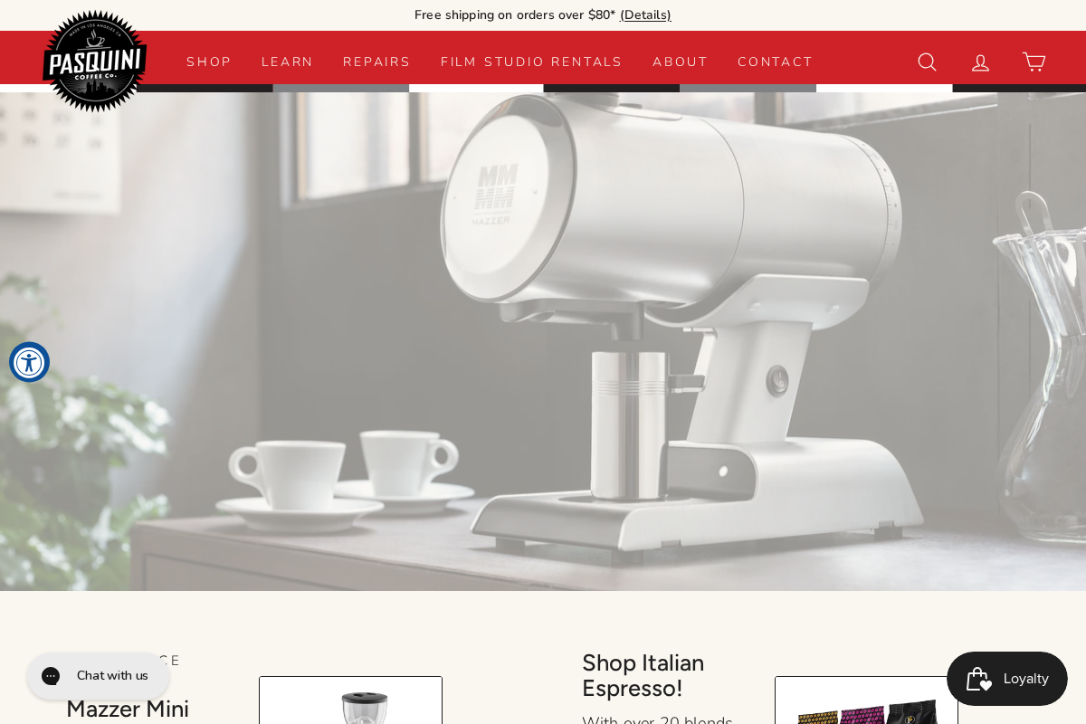 Pasquini Coffee Co. homepage screenshot