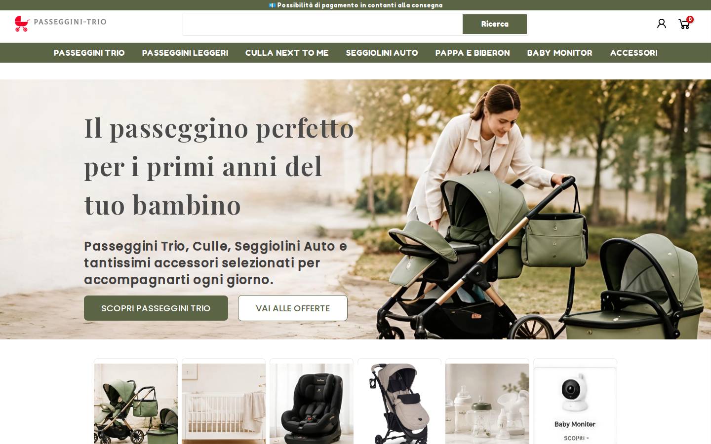 passeggini-trio.com homepage screenshot