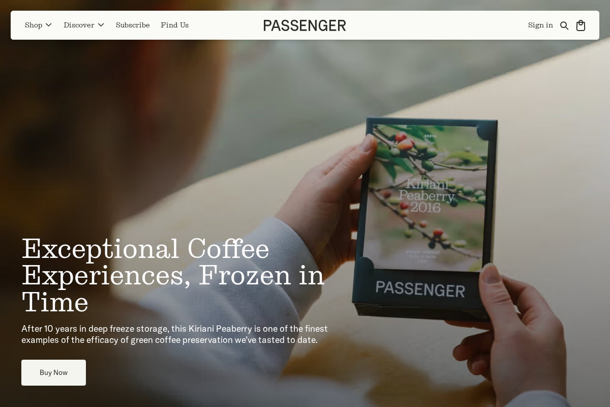 Passenger homepage screenshot