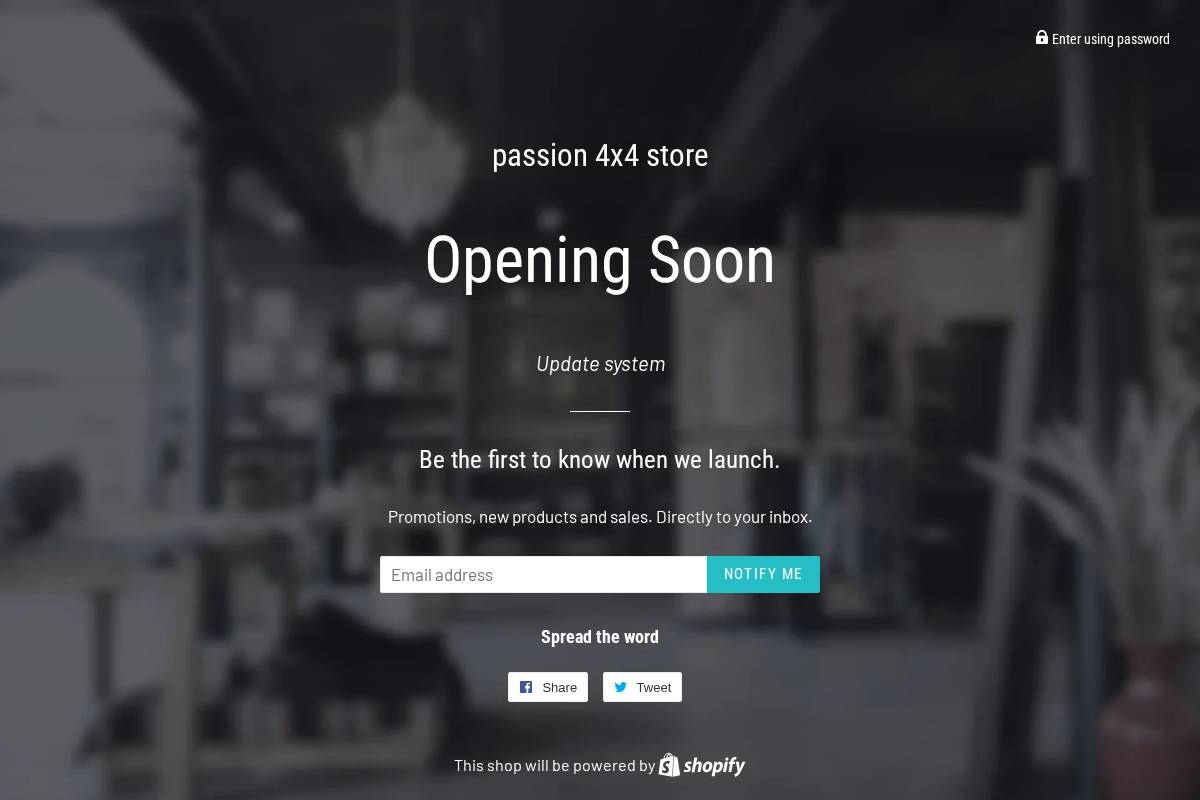 passion4x4store.com homepage screenshot