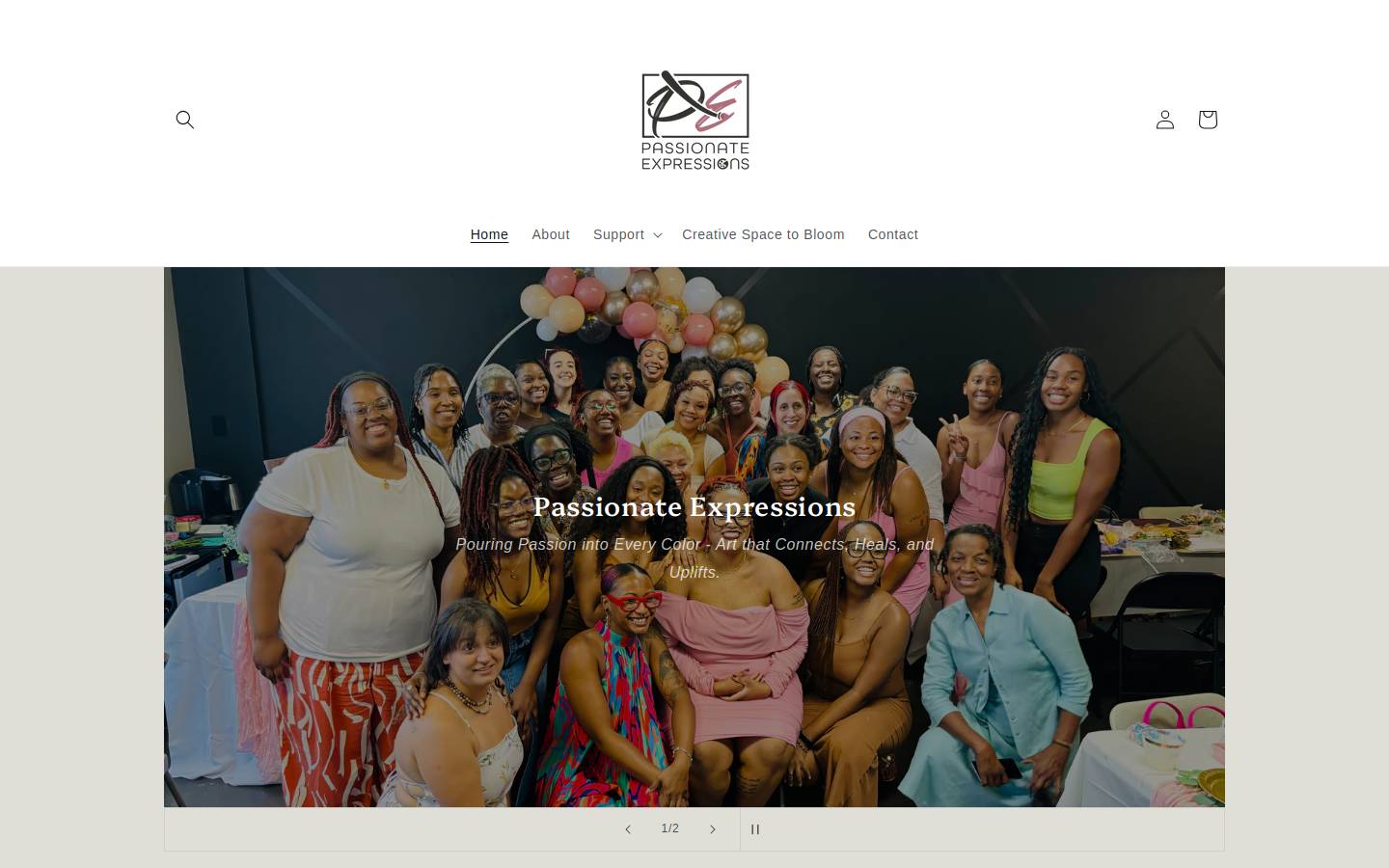 passionateexpressions.com homepage screenshot