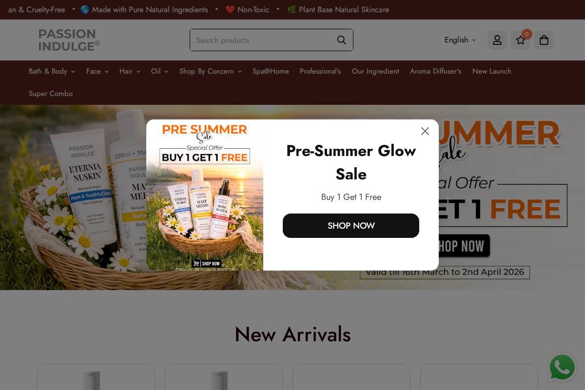 passionindulge.com homepage screenshot