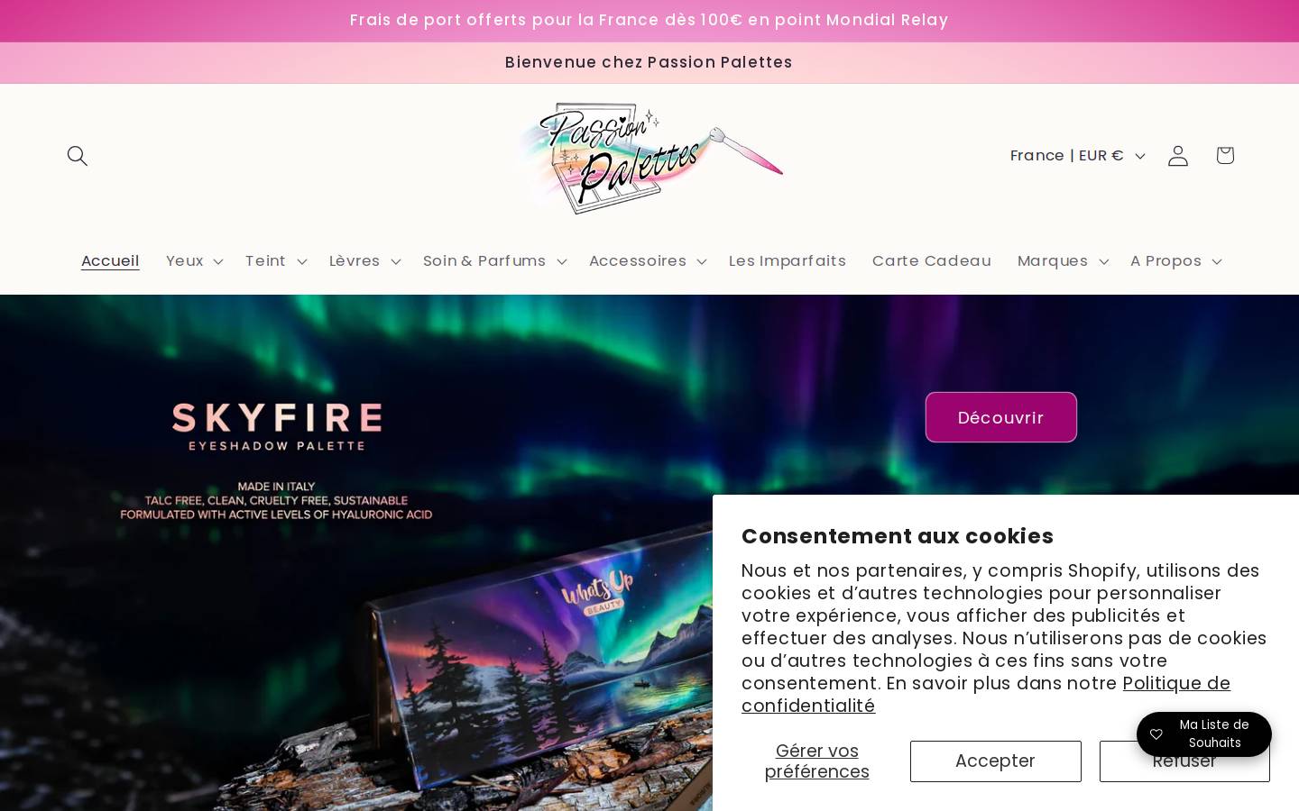 Passionpalettes homepage screenshot