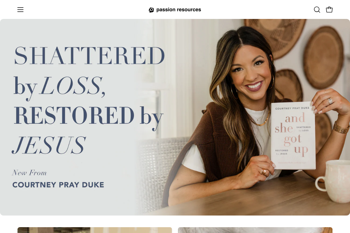 Passion Resources homepage screenshot