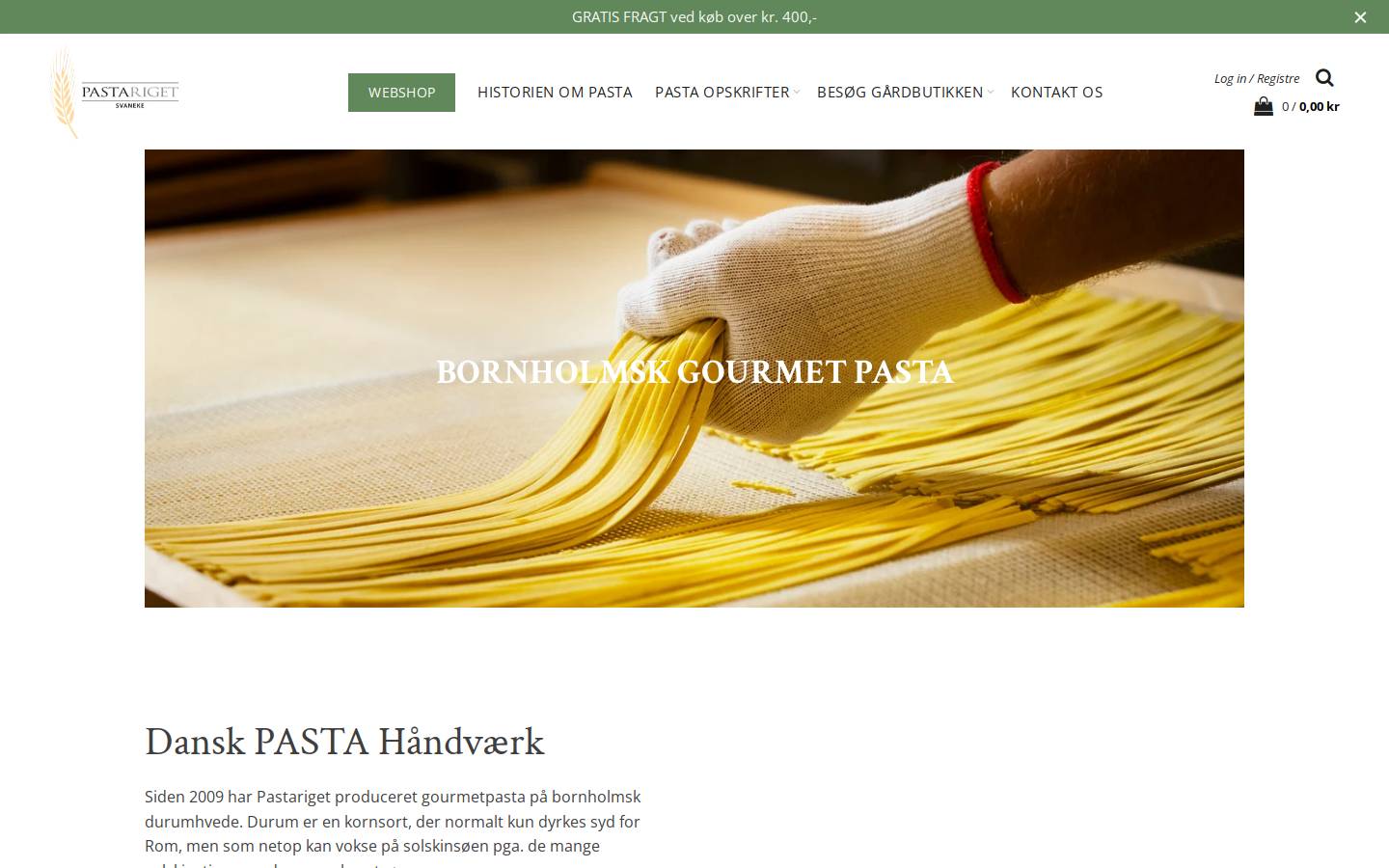 Pastariget homepage screenshot