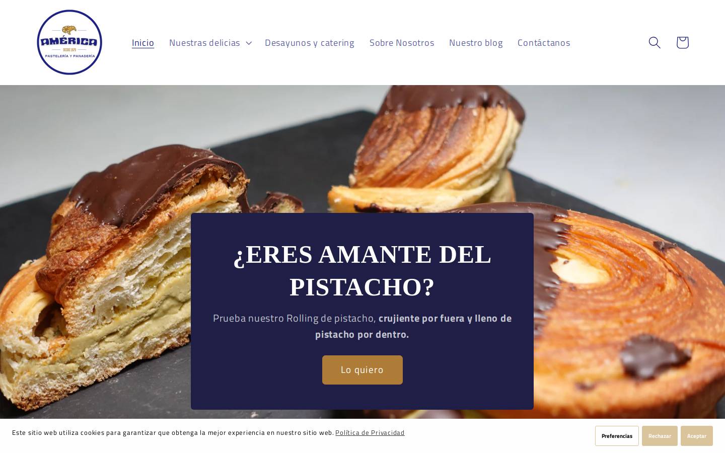 pasteleriaamerica.com homepage screenshot