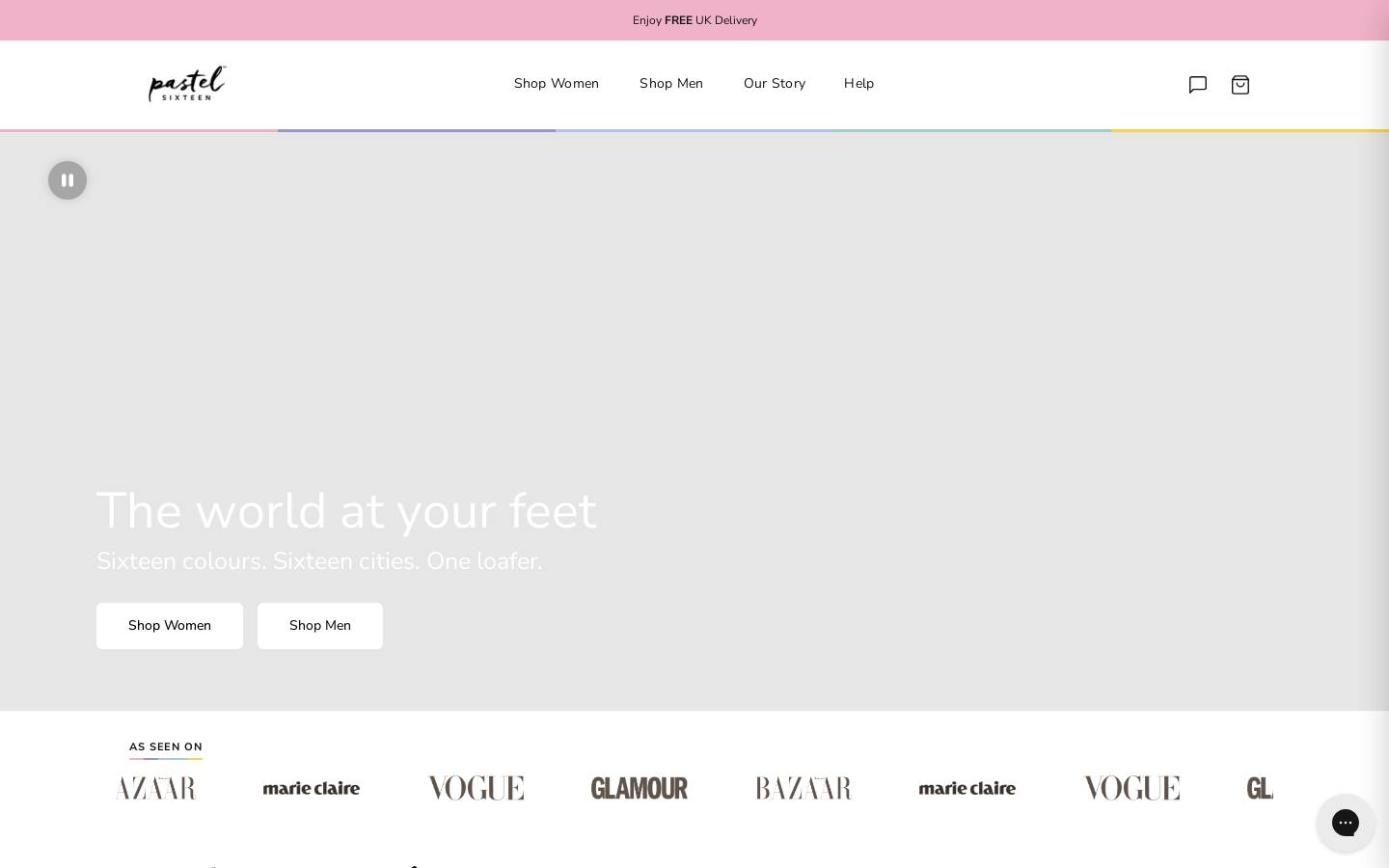Pastel Sixteen homepage screenshot