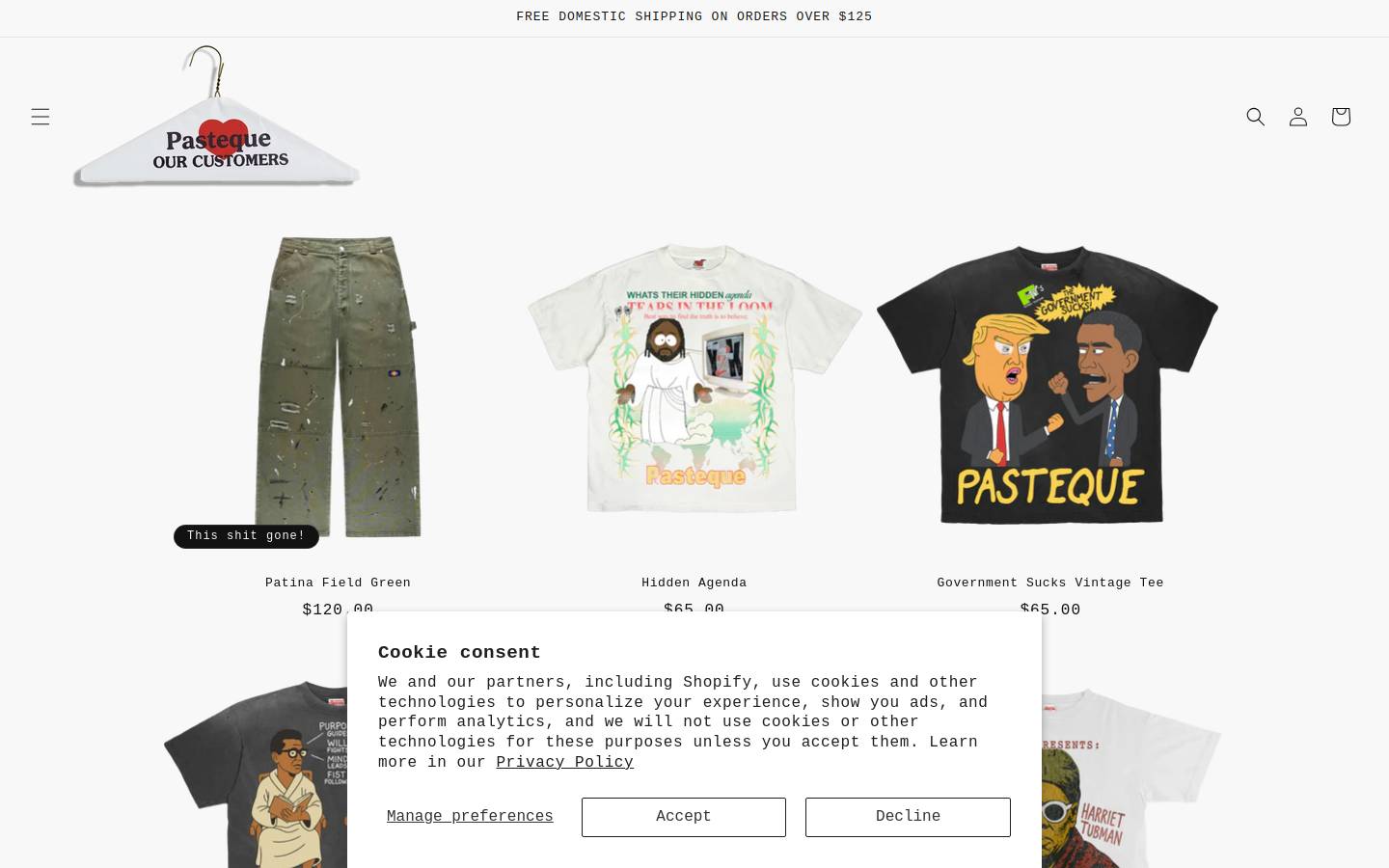Pasteque Vetement homepage screenshot