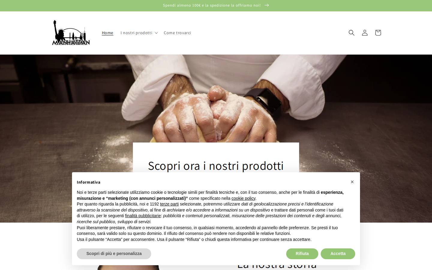 Pasticceria Manhattan homepage screenshot