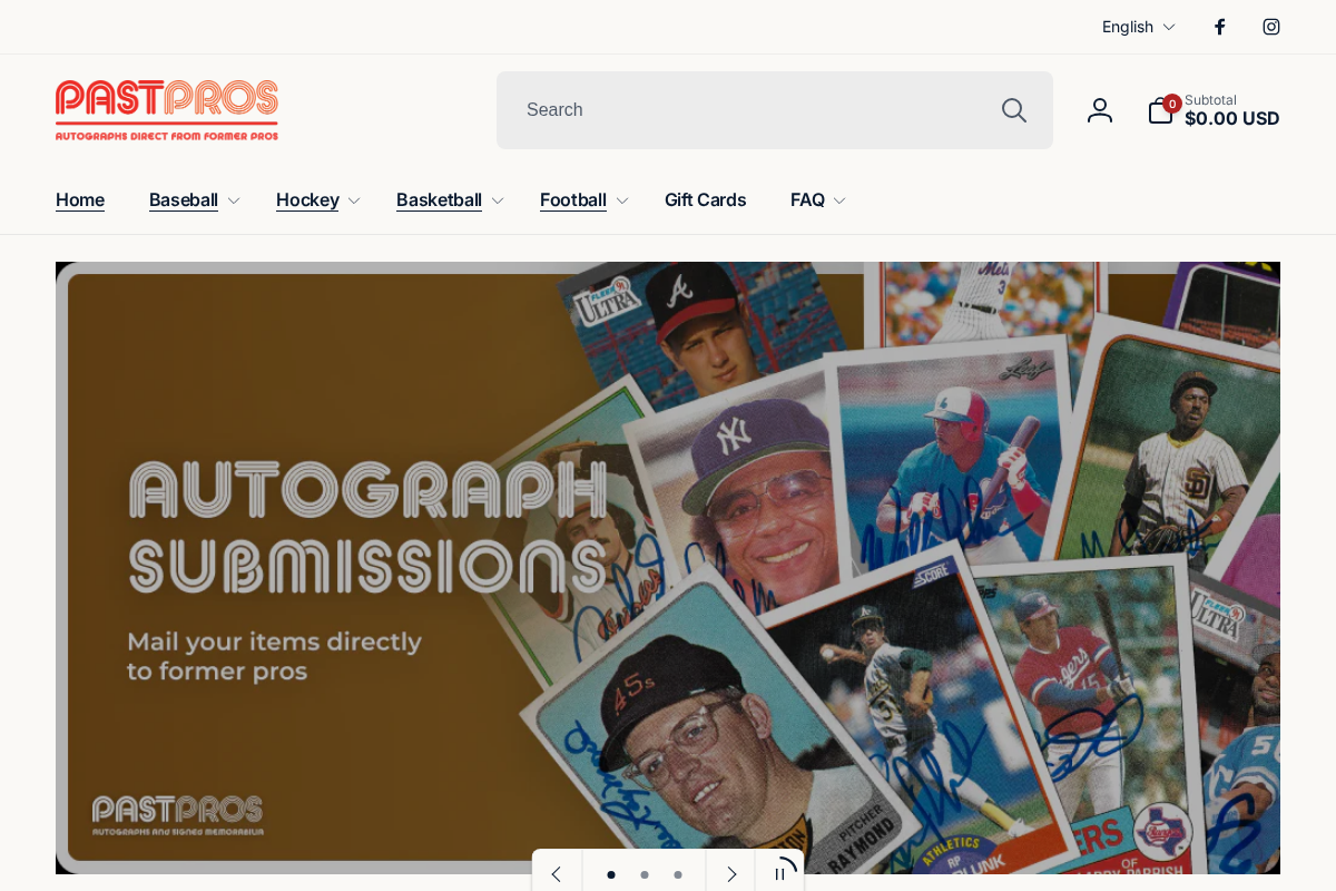 pastpros.com homepage screenshot