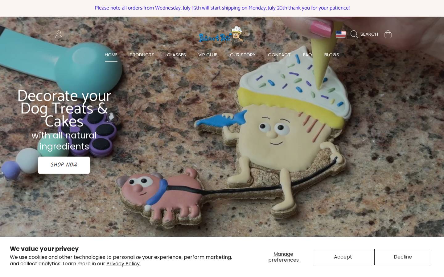 pastries4pets.us homepage screenshot