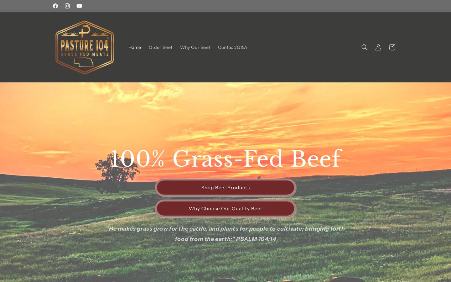 pasture104meats.com homepage screenshot