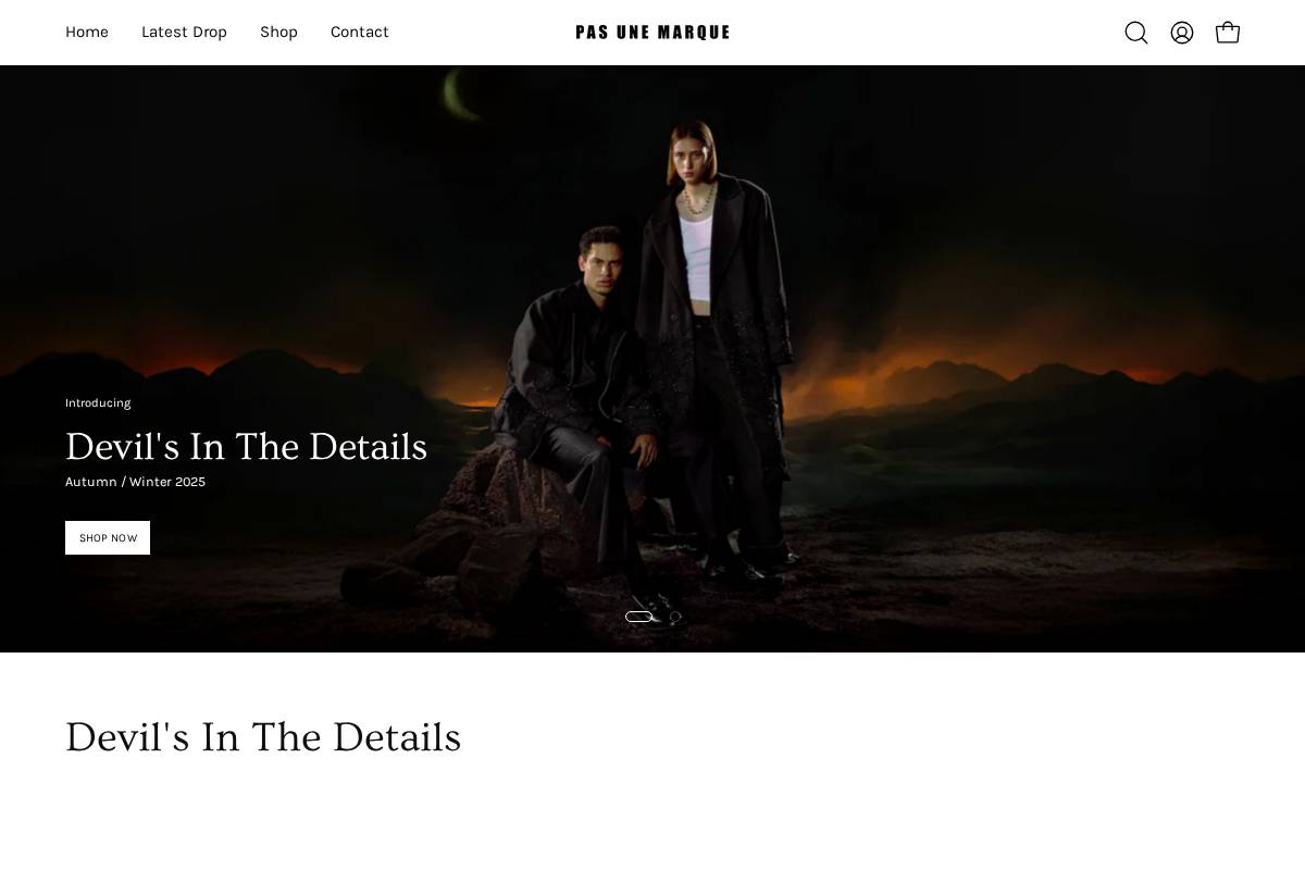 pasunemarqueparis.com homepage screenshot