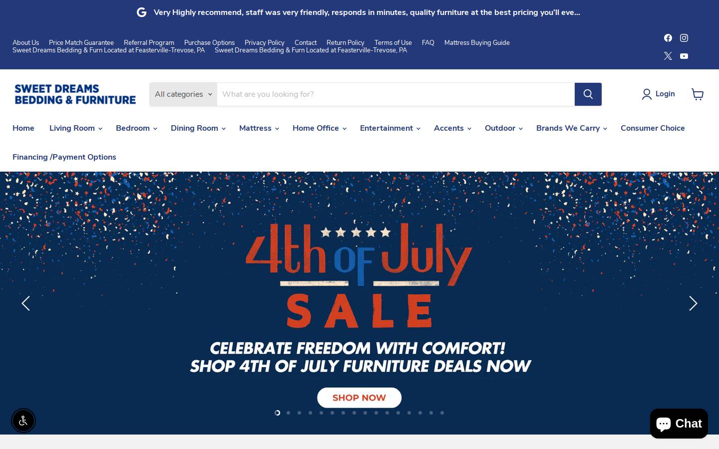 pasweetdreams.com homepage screenshot