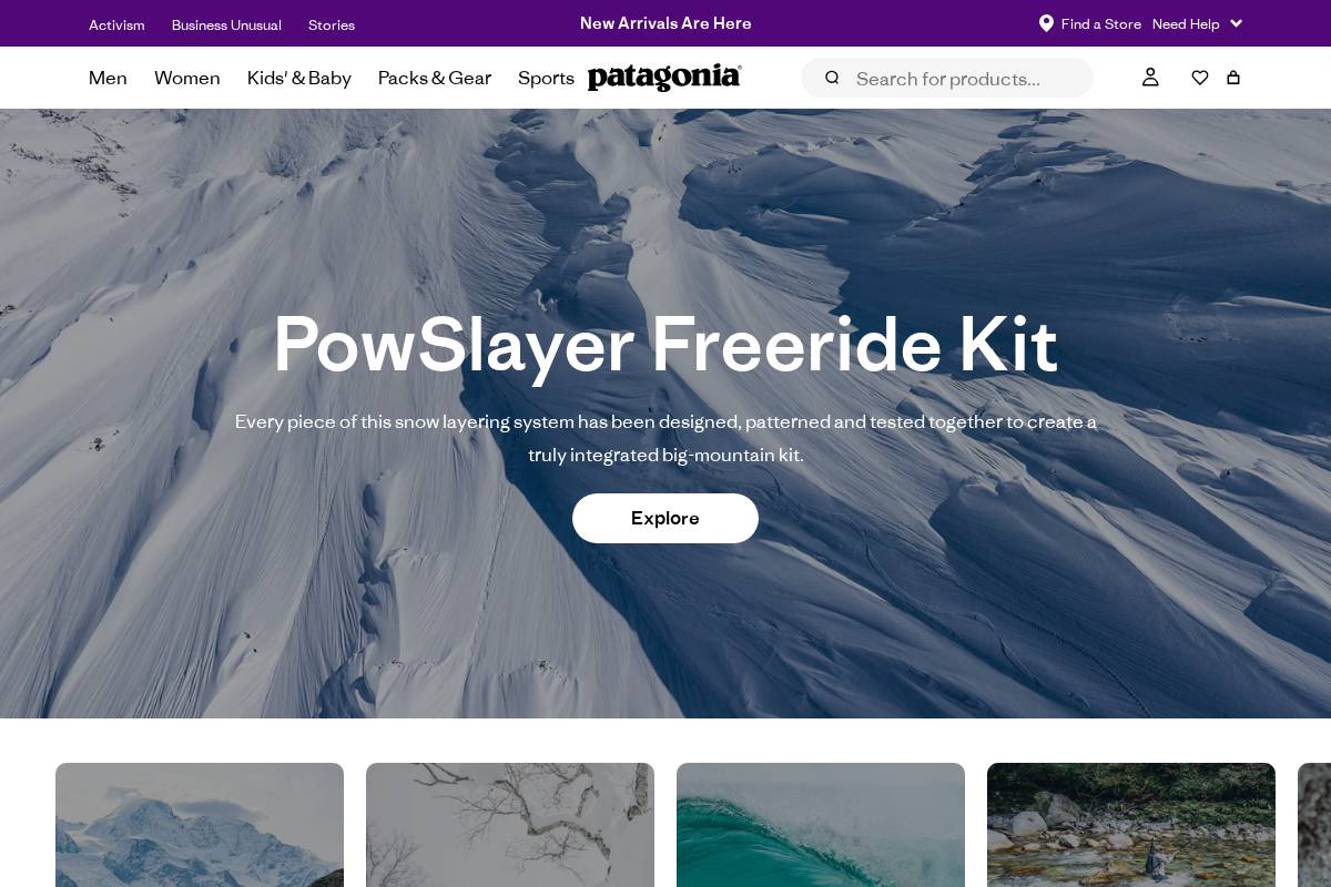 patagonia.co.nz homepage screenshot