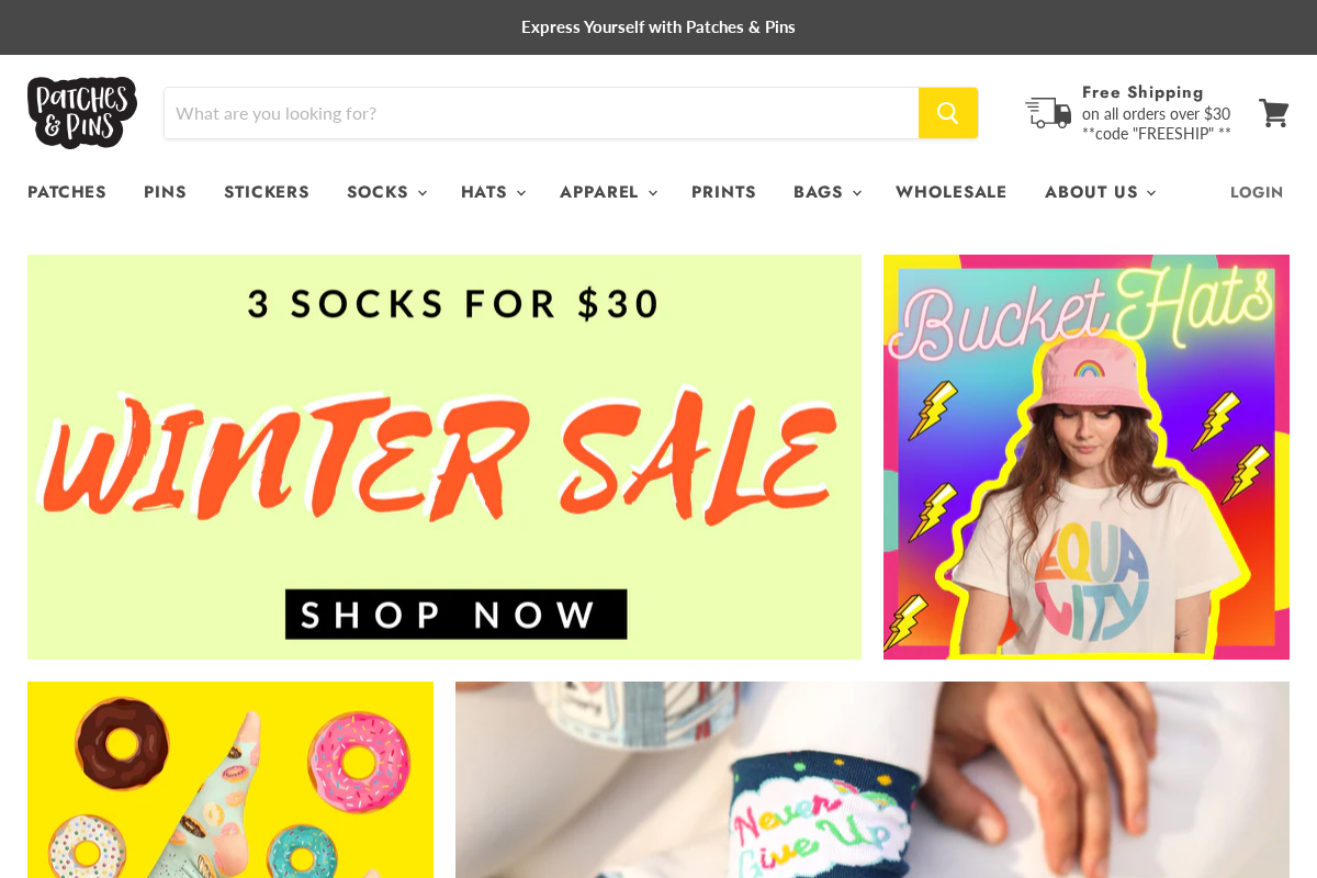 patchesandpins.com homepage screenshot