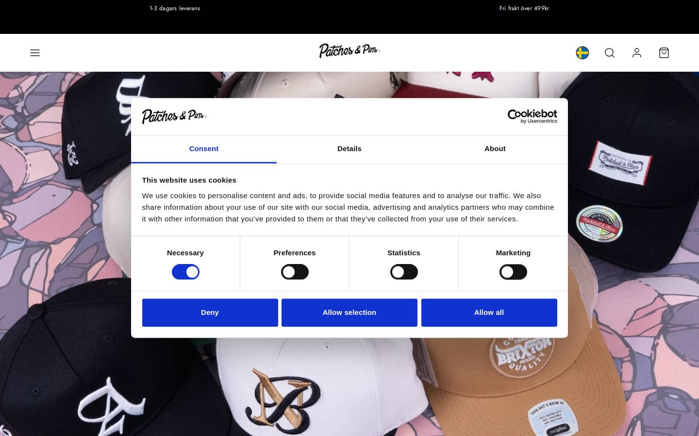 patchesandpins.se homepage screenshot