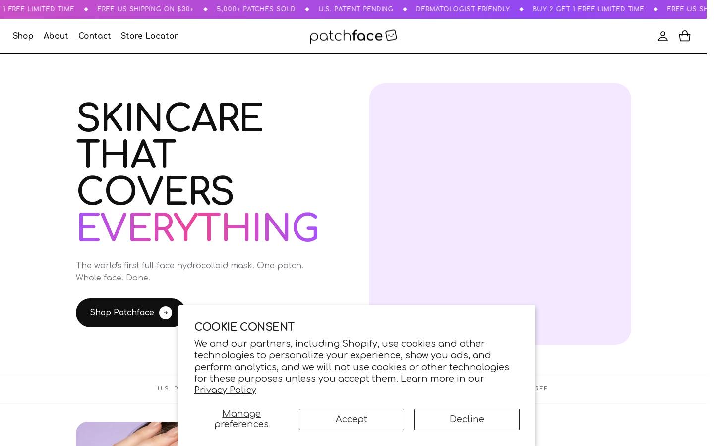 patchface.com homepage screenshot