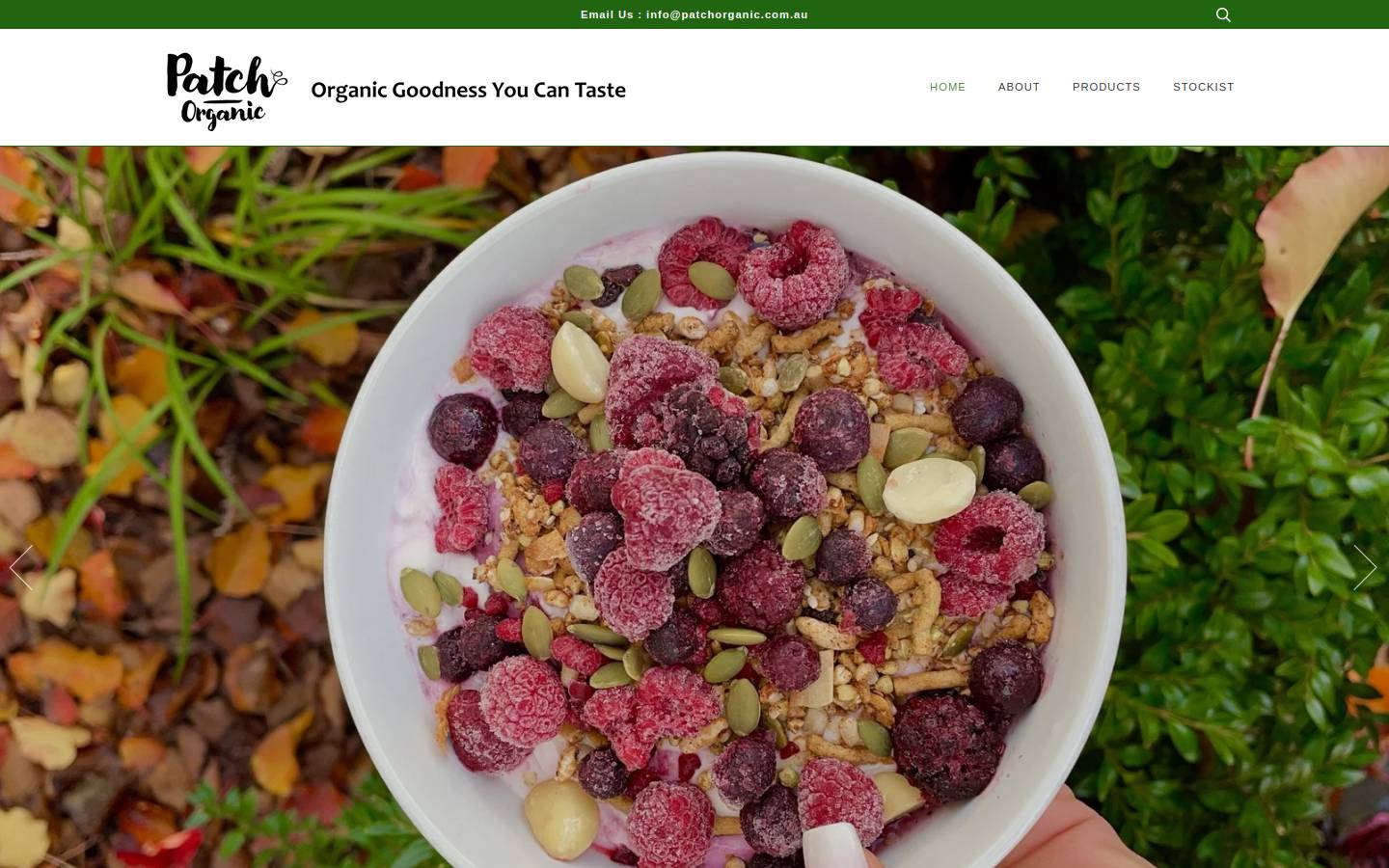 patchorganic.com.au homepage screenshot