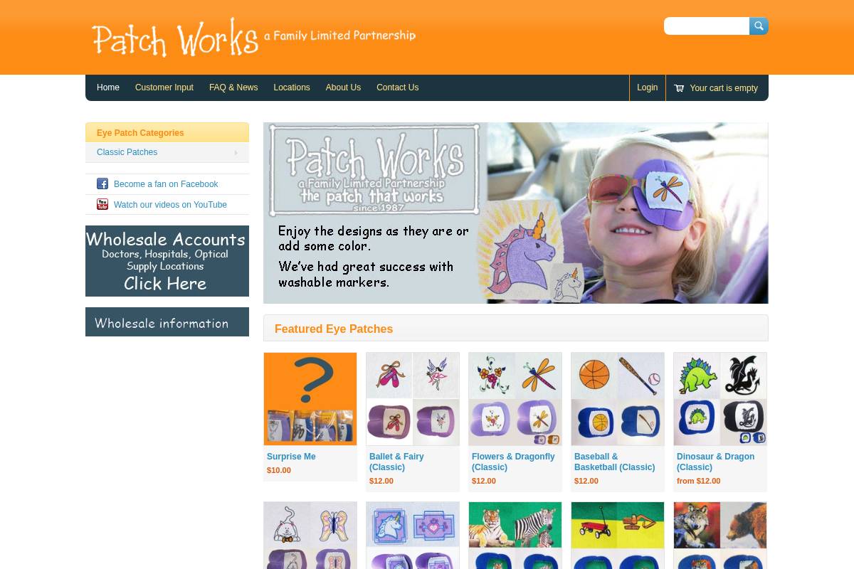 patchworkseyepatch.com homepage screenshot