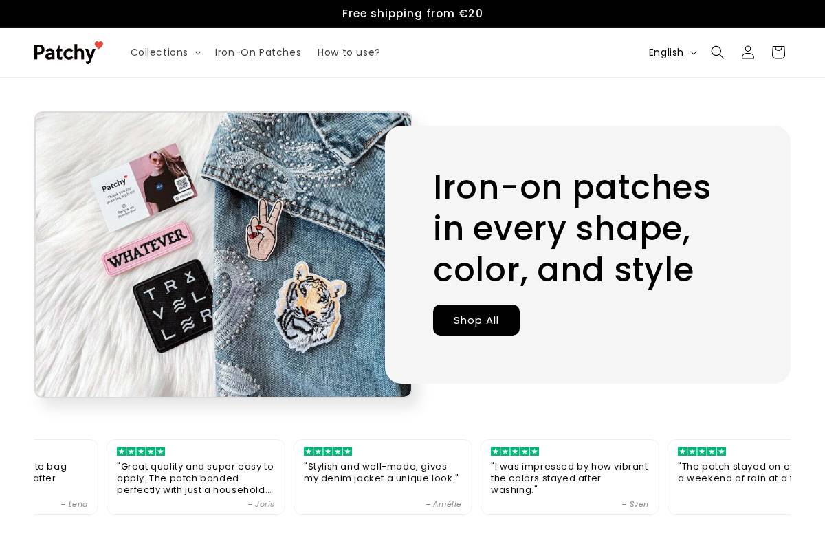 Patchy homepage screenshot