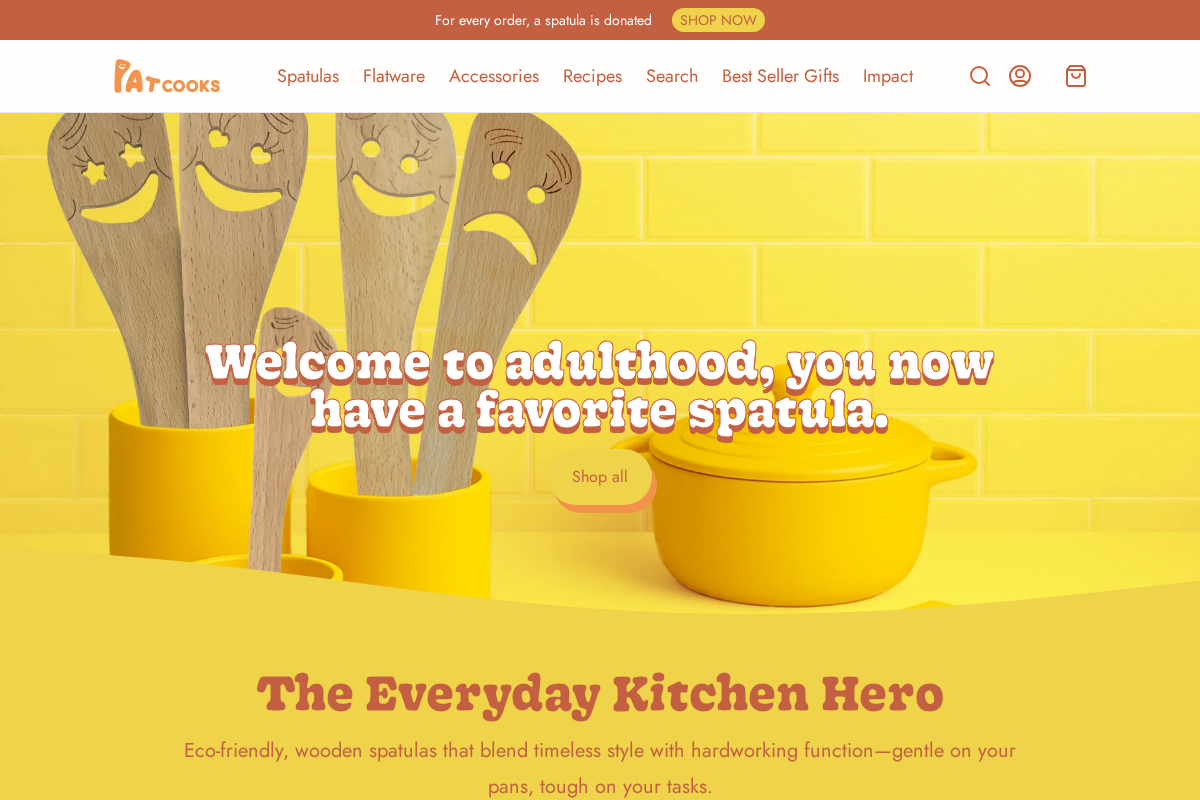 Pat Cooks: Home of the Happy SpatulaAmazonAmerican ExpressApple PayDiners ClubDiscoverGoogle PayMastercardPayPalShop PayVisa homepage screenshot