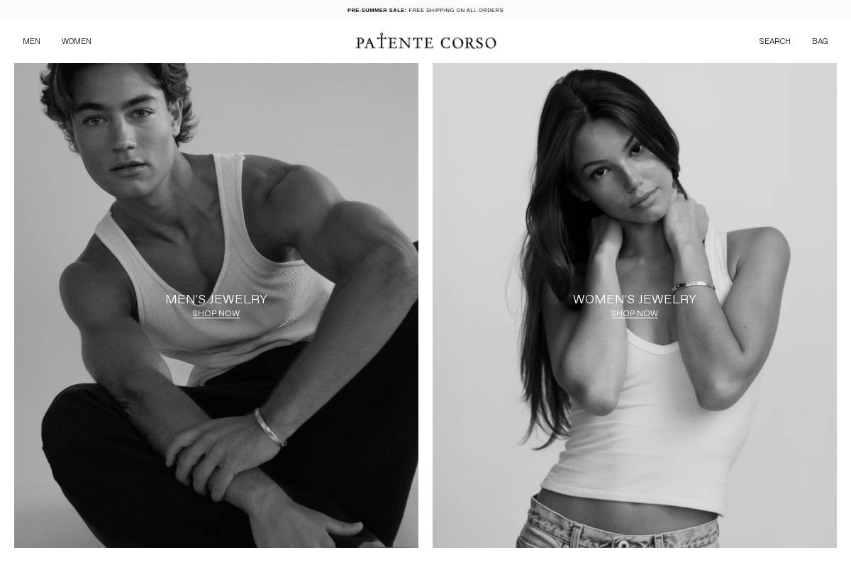 Patente Corso homepage screenshot