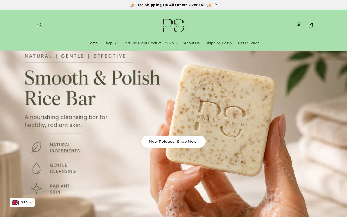 Patetskin homepage screenshot